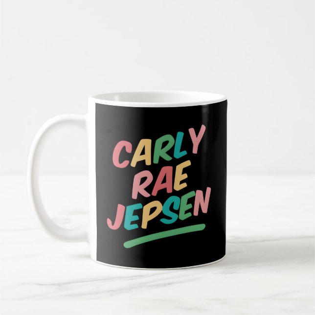Carly Rae Jepsen Rainbow Black Small Coffee Mug (Left)