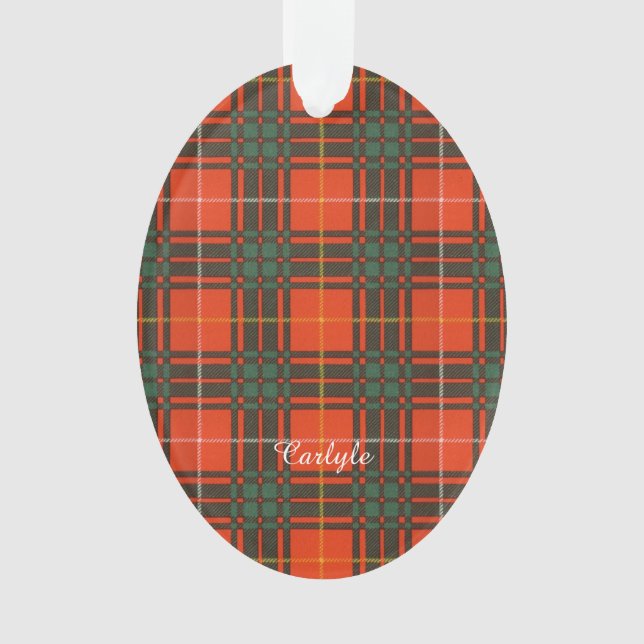 Carlyle clan Plaid Scottish kilt tartan Ornament (Front)