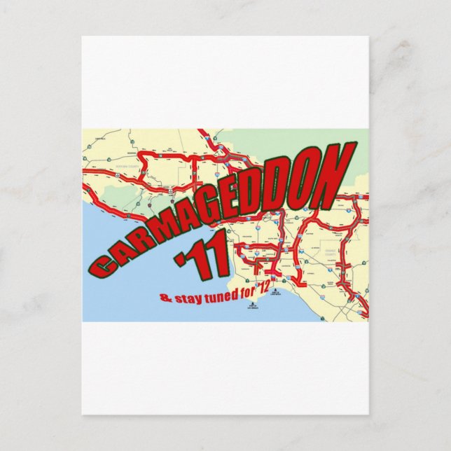 CARMAGEDDON 405 Gridlock in Los Angeles Get it now Postcard (Front)