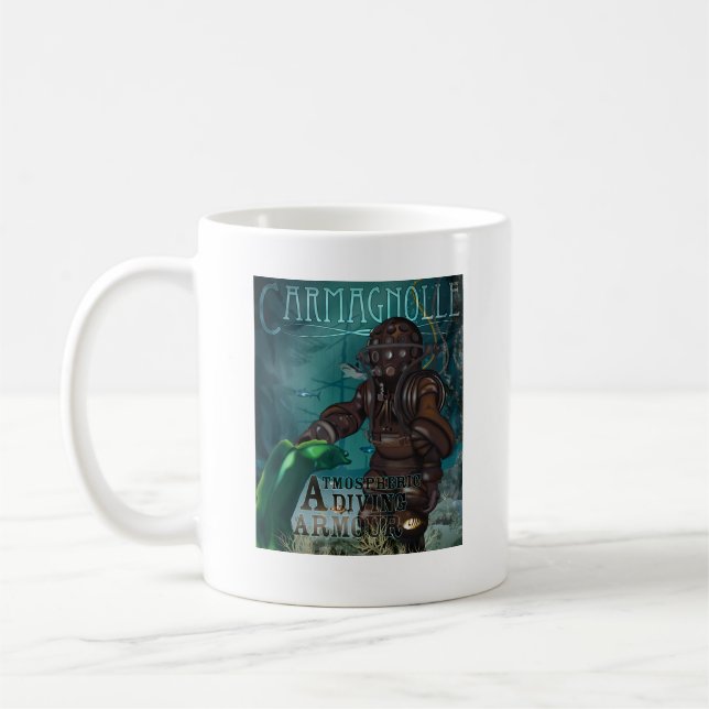 Carmagnolle Diving Armour mug (steampunk, retro) (Left)