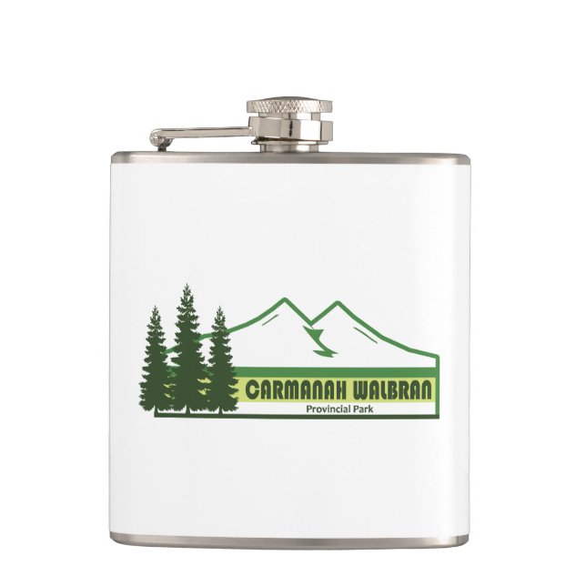 Carmanah Walbran Provincial Park Green Stripes Hip Flask (Front)