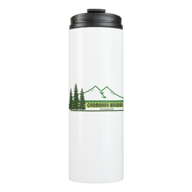Carmanah Walbran Provincial Park Green Stripes Thermal Tumbler (Front)