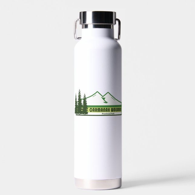 Carmanah Walbran Provincial Park Green Stripes Water Bottle (Front)