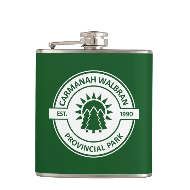 Carmanah Walbran Provincial Sun Trees Hip Flask (Front)