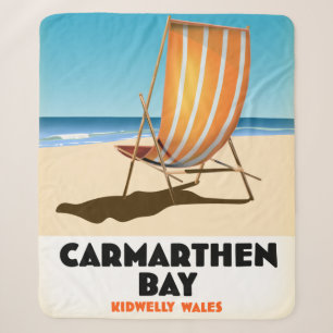 Carmarthen Bay Kidwelly Wales Seaside poster Canva Sherpa Blanket