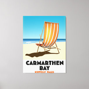 Carmarthen Bay Kidwelly Wales Seaside poster Canvas Print