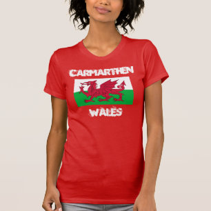 Carmarthen, Wales with Welsh flag T-Shirt