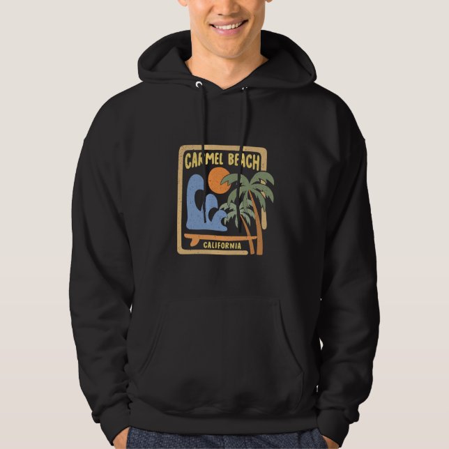 Carmel Beach California Cool Surfing Graphic Beach Hoodie (Front)