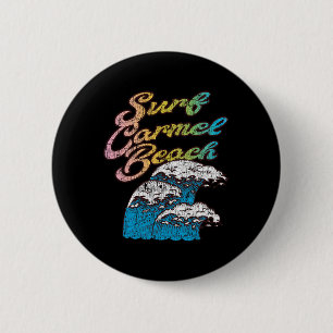 Carmel Beach, Surf Retro Vintage 60s 70s Style 6 Cm Round Badge