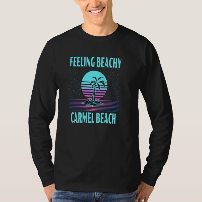 Carmel Beach Vacation  Cool Palm Tree T-Shirt (Front)
