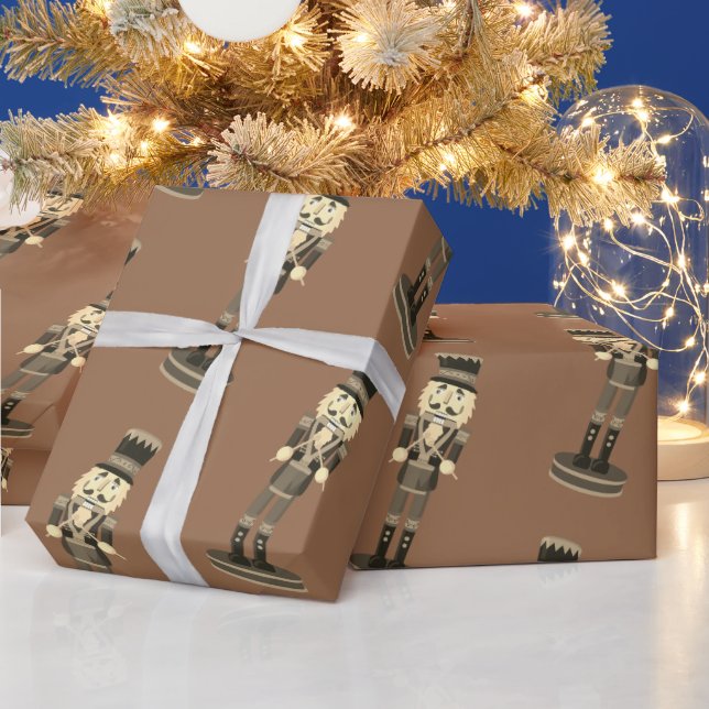 Carmel Brown Nutcracker Soldier  Wrapping Paper (Holidays)