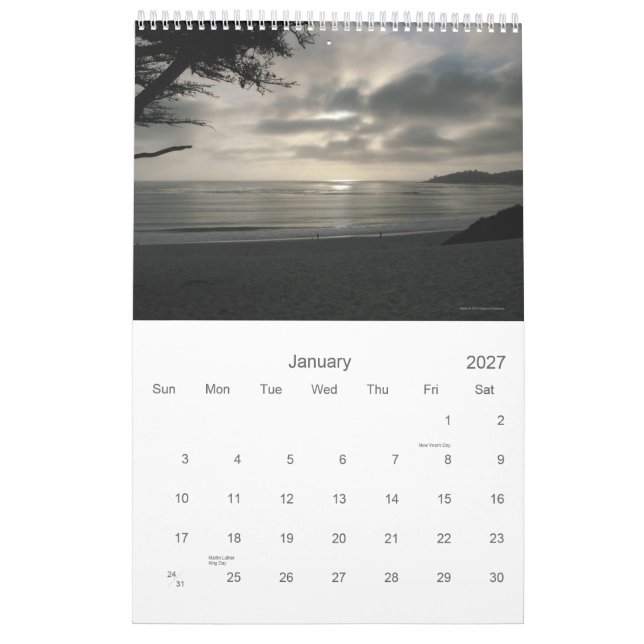 Carmel By The Sea 2012 calendar (Jan 2027)