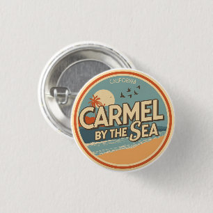 Carmel by the sea beach california pacific coast 3 cm round badge
