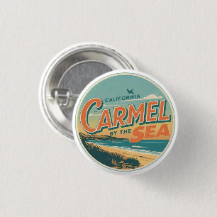 Carmel by the sea beach california pacific coast 3 cm round badge