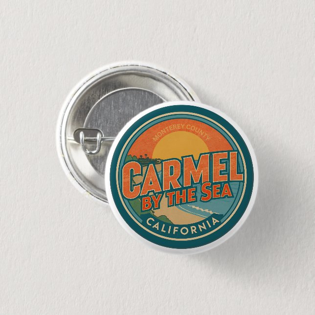 Carmel by the sea beach california pacific coast g 3 cm round badge (Front & Back)