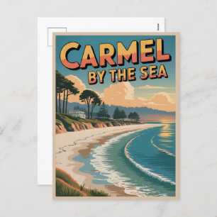 Carmel by the sea beach california pacific coast holiday postcard
