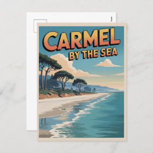 Carmel by the sea beach california pacific coast holiday postcard