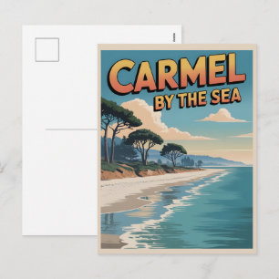 Carmel by the sea beach california pacific coast holiday postcard