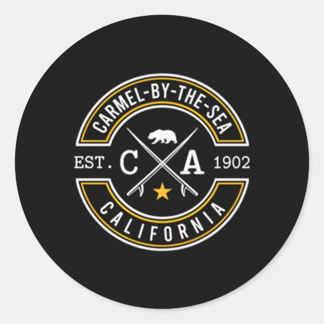 Carmel-By-The-Sea California Beach Ca Front Back Classic Round Sticker (Front)