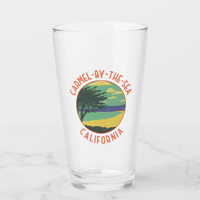 Carmel-by-the-Sea California Retro Distressed Glass (Front)