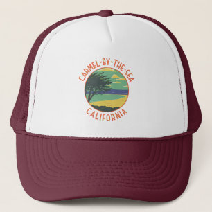Carmel-by-the-Sea California Retro Distressed Trucker Hat