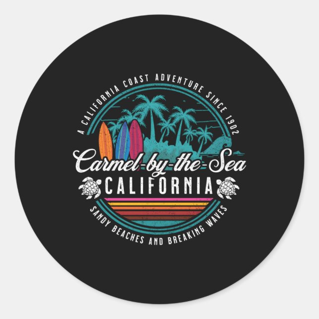Carmel By The Sea California Sandy Beaches Breakin Classic Round Sticker (Front)