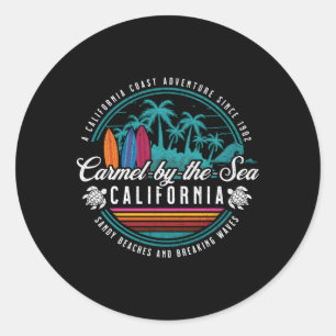 Carmel By The Sea California Sandy Beaches Breakin Classic Round Sticker