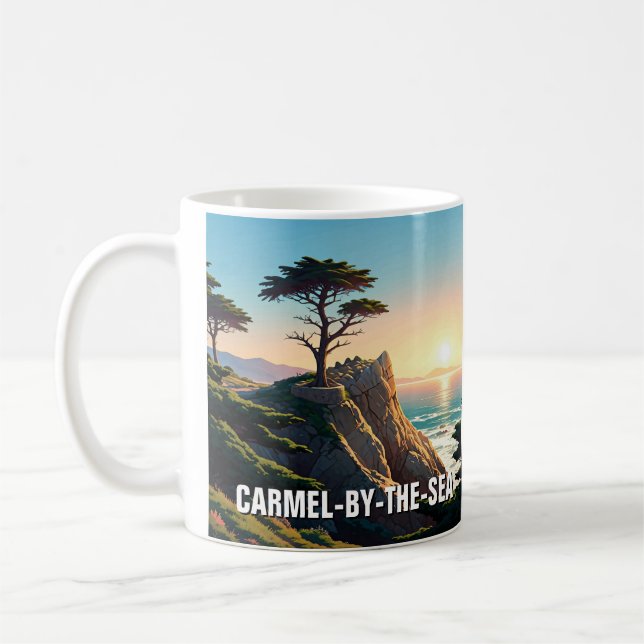 Carmel-by-the-sea lone cypress coffee mug (Left)
