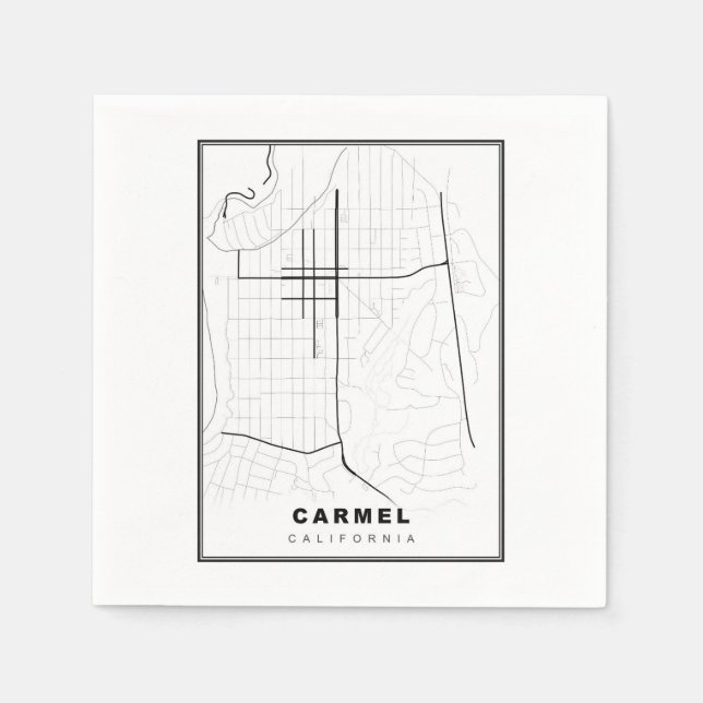 Carmel-by-the-Sea Map Napkin (Front)
