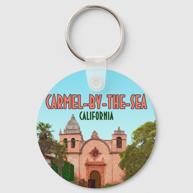 Carmel-By-The-Sea Mission Basilica California Key Ring (Front)