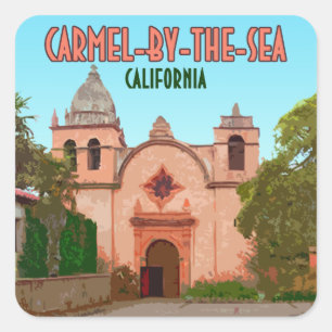 Carmel-By-The-Sea Mission Basilica California Square Sticker