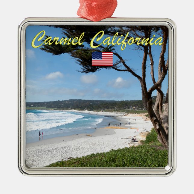 CARMEL BY THE SEA - MONTEREY CALIFORNIA USA METAL TREE DECORATION (Front)