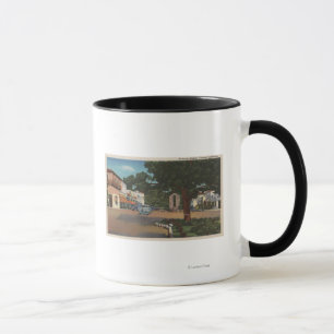 Carmel, CA - Street Scene with Trees and Shops Mug