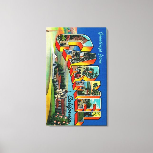 Carmel, California - Large Letter Scenes Canvas Print (Front)