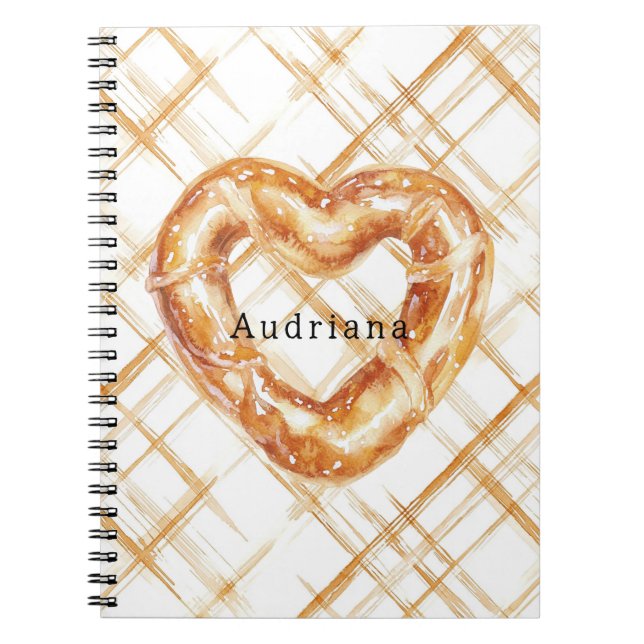 Carmel Cream Heart Pretzel Notebook (Front)