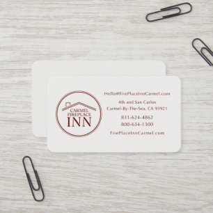 Carmel FirePlace Inn - Custom Design Business Card