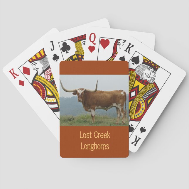 Carmel Longhorn Steer Playing Cards - personalize (Back)