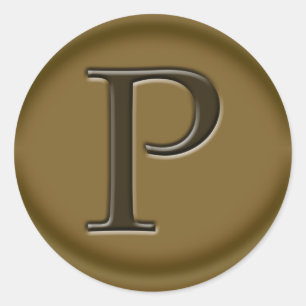 Carmel P Monogram Classic Round Sticker