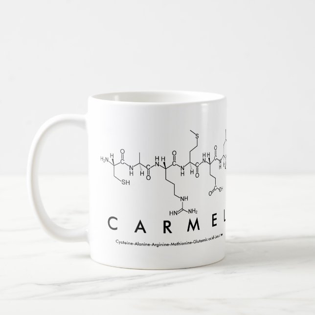 Carmel peptide name mug (Left)