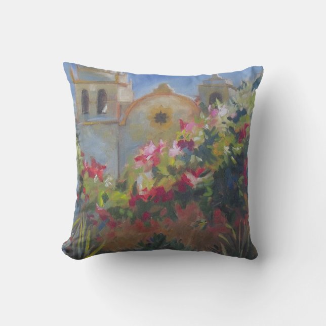Carmel Spanish Mission California Garden Cushion (Front)