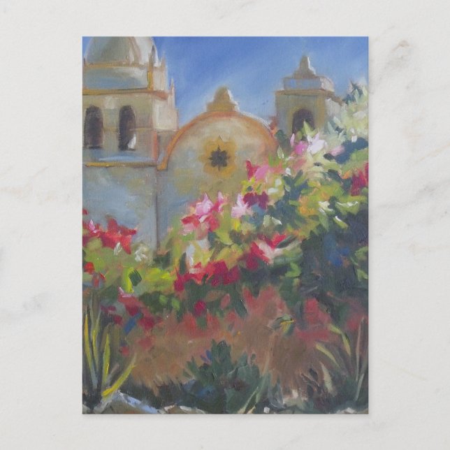 Carmel Spanish Mission California Garden Postcard (Front)