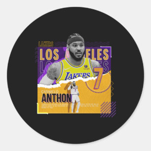 Carmelo-anthony -basketball-paper-poster-lakers Ac Classic Round Sticker