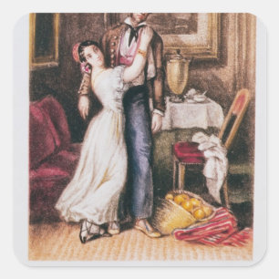 Carmen and Don Jose, 1846 Square Sticker