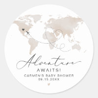 CARMEN Beige Map Adventure Baby Shower