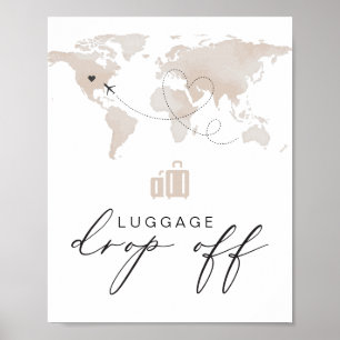 CARMEN Beige Travel Themed Luggage Drop Off  Poster