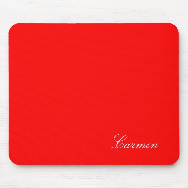 Carmen - customise it with your name - Red Mouse Mat (Front)