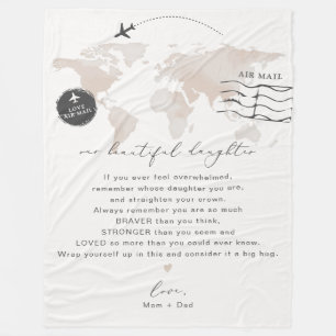 CARMEN Daughter Personalized Note Letter Fleece Blanket