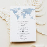 CARMEN Destination Blue Watercolor Map Wedding Invitation<br><div class="desc">This wedding invitation features a dusty blue watercolor map and elegant script font. Easily edit MOST wording to meet your needs and move the heart/change the location to highlight your wedding destination. This invite is perfect for your adventure,  travel,  or abroad wedding.</div>