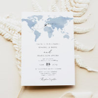 CARMEN Destination Blue Watercolor Map Wedding