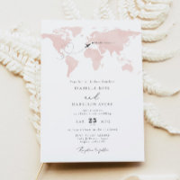 CARMEN Destination Blush Watercolor Map Wedding